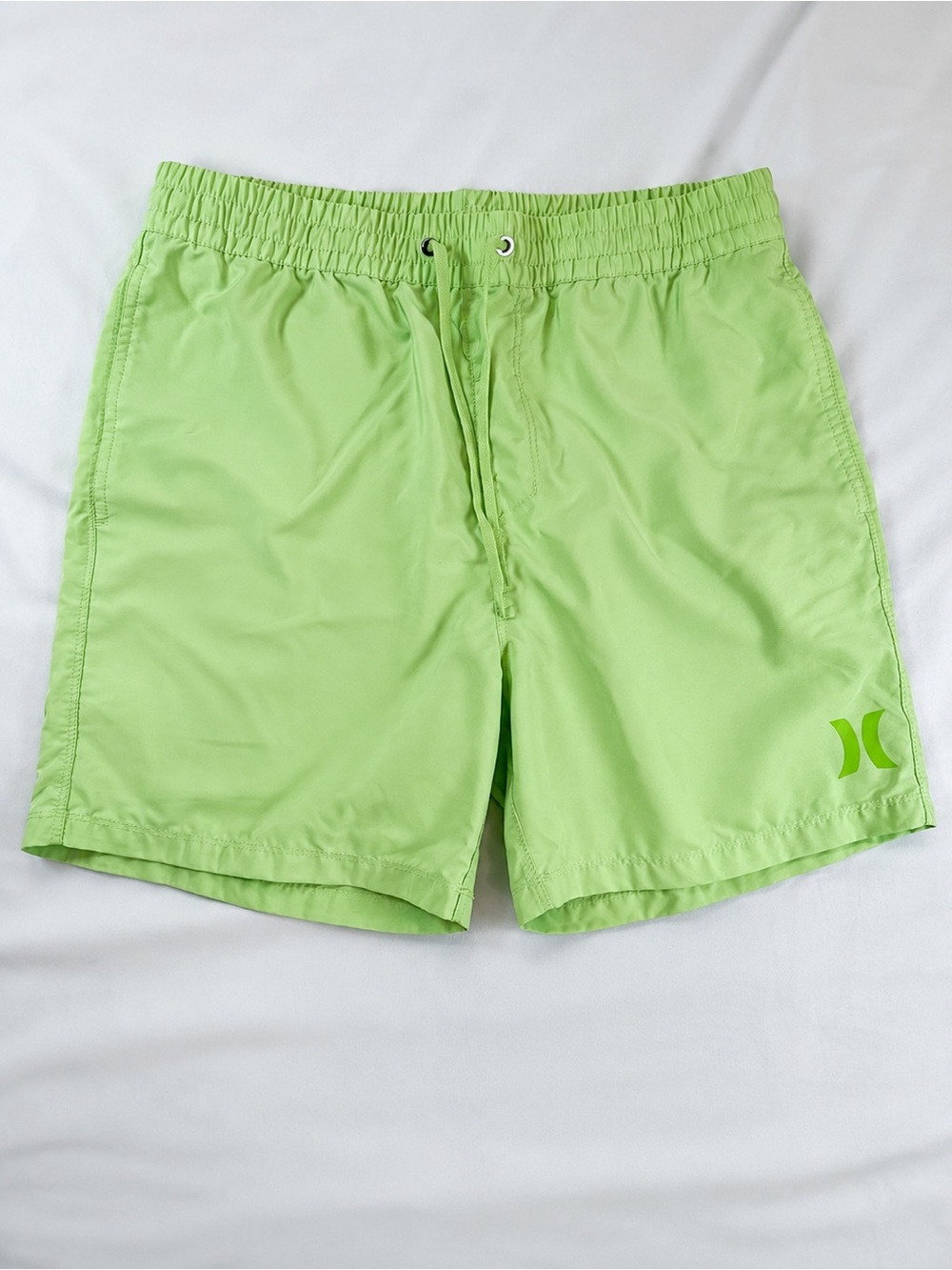 Hurley Swim Trunks Men’s Medium Pistachio Green Lined Drawstring Board Shorts